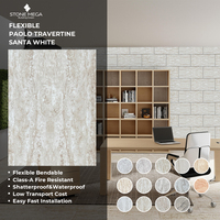Veneer Batu Alam Travertine, Panel Dinding Fleksibel, Ubin Dinding Eksterior, Pelapis Dinding, Ubin Fleksibel untuk Villa, Batu Lunak