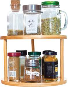 Bambù <span class=keywords><strong>Rotante</strong></span> Lazy Susan Barattolo di <span class=keywords><strong>Spezie</strong></span> Portaspezie Bottiglia di Supporto - Product Image 1