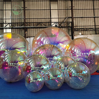 Ballon miroir gonflable argenté Ballon gonflable géant en PVC Décoration d'événement Grande boule miroir gonflable brillante