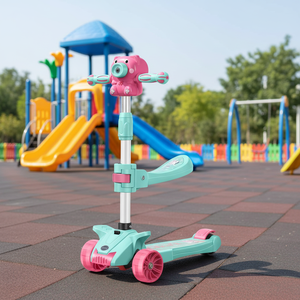 Nouveau Scooter Pliable en Plastique pour Enfants 2024, Meilleure Vente, 3-12 Ans, Deux-en-<span class=keywords><strong>un</strong></span>, Trois Roues, Machine à Bulles, CE EN71 - Product Image 2