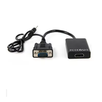 Adaptateur VGA mâle vers HD femelle avec câble audio 3,5 mm et câble de charge USB, câble convertisseur VGA vers HDTV