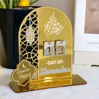 DAMAI Ramadan Dekoration 2025 Muslimischer Islamischer Eid Mubarak Countdown-Kalender Tisch Ramadan Zubehör Weiß-Gold Ramadan Kalender