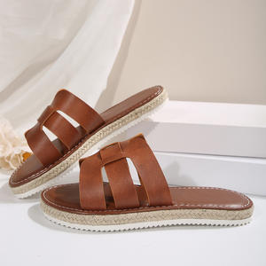 Sandales compensées grande taille pour femme, nouvelle collection été 2025, couleur unie, à enfiler, décontractées, pour l'extérieur, style international, à bout ouvert - Product Image 5