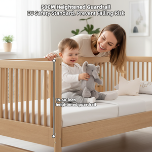 Camas Infantiles de Madera Más Vendidas, Seguras y Ecológicas, Cunas Multimodo para Bebés, Barandilla Desmontable, Cama para Niños Pequeños - Product Image 2