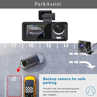 Caméra de tableau de bord pour chauffeur de taxi 3-en-1 1080P WiFi LCD, écran 2 pouces, enregistrement en boucle automatique, garantie 1 an