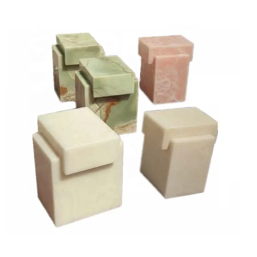 Onix personnalisé rose vert blanc onyx marbre cube piédestal table basse plinthe table d'appoint