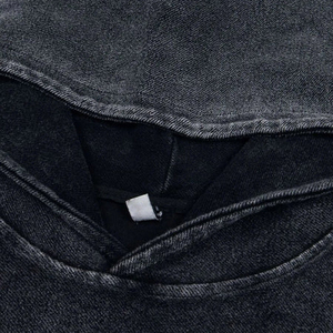 定制男女通用街头服饰仿旧酸洗大廓形连帽衫 100% 棉冬季刺绣图案印花 DTG - Product Image 6