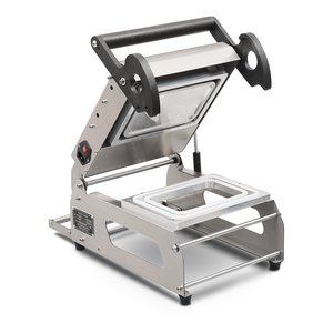 Máquina semiautomática de sellado de bandejas de plástico PP para alimentos para postres de arroz, producto de carne, rollo de tocino, comida cocida - Product Image 1