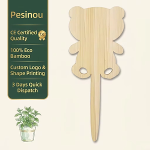 Etichette per Piante a Forma di Orso in Bambù con Stampa Logo Personalizzata, Marcatori <span class=keywords><strong>da</strong></span> <span class=keywords><strong>Giardino</strong></span> Ecologici, Servizio OEM ODM - Product Image 1