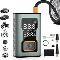 Compresseur d'air électrique portable en aluminium 150 PSI pour pneus de voiture, gonfleur de ballons 17 mm, pompe à air 4000 mAh avec lumière LED