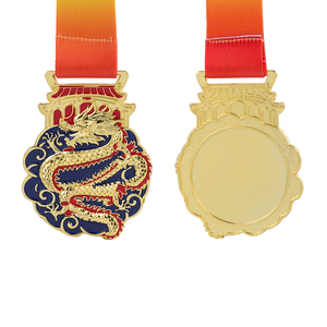 Medalla de Metal con Forma de Dragón, Premio para Competencia de <span class=keywords><strong>Artes</strong></span> Marciales y Lucha de Cultura Asiática JP0113 - Product Image 2