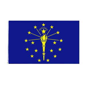 Bandera de Indiana (IN) de Poliéster 100%, Estilo Volador, Doble Cara, 3x5 Pies, Color Pantone, en Existencia - Product Image 1