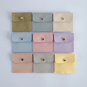 Sac carré en microfibre velours avec logo personnalisé, fermeture à pression, pour emballage de bijoux, anti-poussière, sac de rangement - Product Image 2