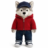 Peluche loup mignon de 40 cm, lot en gros avec tissu super doux et rembourrage en coton PP pour accessoires de Noël