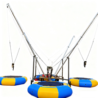 Trampolín Inflable con Ruedas, Estilo Parque de Diversiones, Equipo de Salto de Alta Calidad, Material PP para Uso en Interiores y Exteriores