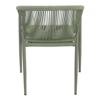 nouveau jardin café fauteuils en aluminium meubles extérieur Patio Restaurant vert tissé corde chaises de salle à manger