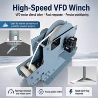 Treuil électrique VFD haute vitesse à tension constante avec contrôle PLC pour palan à câble, longueur de câble 35m, hauteur de levage 20m, pour applications marines