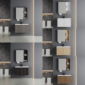 Mueble de Baño de PVC al por Mayor para Ingeniería, Combinación de Mueble de Baño con Lavabo de Cerámica Integrado - Product Image 6