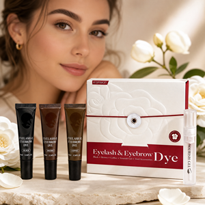 Kit Professionale per Tintura Ciglia e Sopracciglia Tre Creme Coloranti da 10ml Nero Marrone Caffè con Gel Nutriente per Saloni OEM - Product Image 1