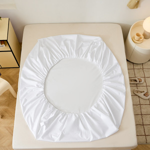 Protège-matelas blanc imperméable à poches profondes, <span class=keywords><strong>drap</strong></span>-<span class=keywords><strong>housse</strong></span> anti-humidité, <span class=keywords><strong>housse</strong></span> de lit fixe pour hôtel commercial, spécifications personnalisées - Product Image 1