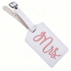 Étiquette de bagage de voyage en cuir PU de haute qualité avec logo personnalisé, motif de lettres par sublimation - Product Image 3