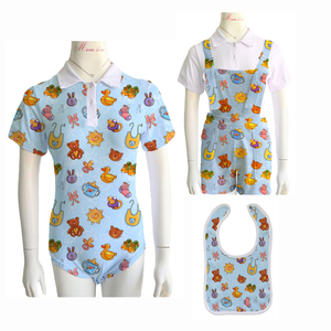 <span class=keywords><strong>Pigiama</strong></span> Sexy Estivo Termico Personalizzato per Donne Adulte, Tutina Elasticizzata a Maniche Corte con Chiusura a Bottoni - Product Image 6