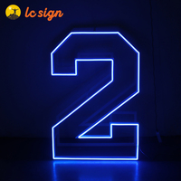 Lettres et chiffres lumineux en métal pliables de 3, 4 et 5 pieds pour décorations de fête, baby shower, anniversaire et mariage