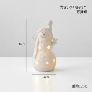 Adorno de Campana de Cerámica con Muñeco de Nieve Artificial, Decoración Micro para Paisajes en Miniatura, Decoración Navideña para Escritorio - Product Image 5