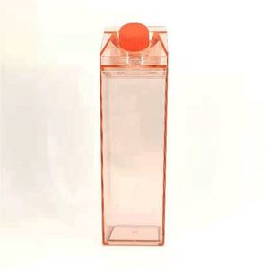 Transparent <b>Plastic</b> Square Milk Water Bottle Orange Juice Tea Container Sport Cup Leak-Proof Dishwasher Safe Unisex Party Travel - Product Image 2