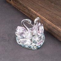 Ornement de voiture créatif et exquis, décoration intérieure, support diffuseur d'air pour voiture en quartz clair en forme de cygne avec emballage cadeau