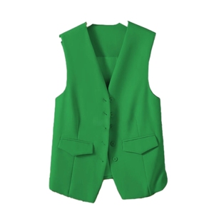 Chaleco de mujer sin mangas de un solo botón, popular al por mayor, a la moda - Product Image 3