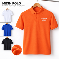Polo-shirts orange personnalisés pour hommes, manches courtes, en maille, uniformes d'événement, de bénévoles, avec logo personnalisé, commande en gros, OEM, marque privée