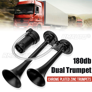 Klaxon électrique super puissant 180 dB 12 V à 2 trompettes avec électrovanne pour voiture, SUV, camion, poids lourd, camping-car, bateau - Product Image 1
