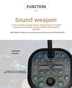 Dispositif <span class=keywords><strong>de</strong></span> modification <span class=keywords><strong>de</strong></span> voix pas cher, ordinateur portable, jeu mobile, diffusion en direct, best-seller MK100, mélangeur numérique <span class=keywords><strong>de</strong></span> puissance extérieur - Product Image 4