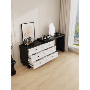 <span class=keywords><strong>Tocador</strong></span> Moderno en Forma de L, Extensible, con 1 Puerta, <span class=keywords><strong>Tocador</strong></span> de Maquillaje Esquinero con 3 <span class=keywords><strong>Cajones</strong></span> - Product Image 4