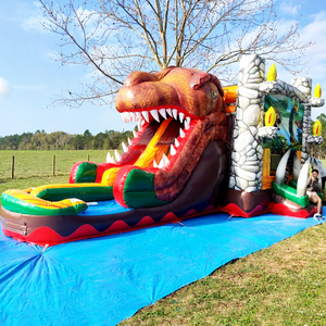 Wet or dry dual lane <b>large</b> outdoor <b>inflatable</b> bounce house water slide combo bouncer for kids party - Product Image 1