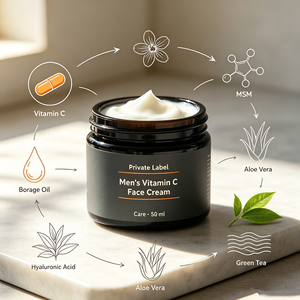 Crème hydratante pour le <span class=keywords><strong>visage</strong></span> à la vitamine C pour <span class=keywords><strong>homme</strong></span>, marque privée, ingrédients naturels, améliore les ridules, éclaircit, raffermit la <span class=keywords><strong>peau</strong></span> pour les soins quotidiens du <span class=keywords><strong>visage</strong></span> - Product Image 4
