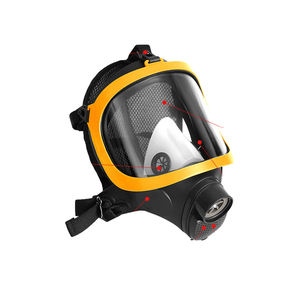 CGLX Masker Mata mulut hidung silikon industri kuning, satu buah kacamata antivirus semprot cat Respirator penutup penuh - Product Image 4