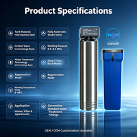 Système de dessalement d'eau pour toute la maison 1200LPH en acier inoxydable 304 avec résine échangeuse de cations et détartrage automatique