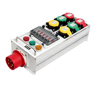 Boîtier de Prise Industrielle Extérieur Étanche IP67 en ABS, 32A, 6 Prises, Disjoncteur, Tension Universelle 110V-480V, Temporaire, Industriel