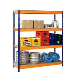 Estantería de punto de <span class=keywords><strong>metal</strong></span> con remache para garaje, estantería resistente de 4 niveles, 180x120x60 cm - Product Image 5