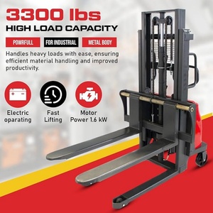High Quality 1.5 Ton 2.5m 3m 2m Lifting Electric Forklift Pallet Truck Stacker Small Battery Electric Stacker for Sale - Product Image 3