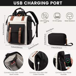 Sac à dos pour ordinateur portable, grande capacité, résistant, imperméable, avec port USB pour la charge, pour les étudiants universitaires, échantillon gratuit - Product Image 3