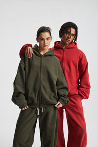 Sudadera con Capucha de Alta Calidad, 430 g/m², Personalizada, Extra Grande, Forrada de Felpa, con Cierre YKK, Bordado en Relieve, Estilo Urbano - Product Image 4