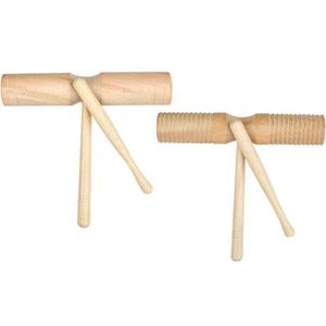 Jouet musical en bois <span class=keywords><strong>Agogo</strong></span>, cloches à deux tons avec bâton, jouet cloches <span class=keywords><strong>Agogo</strong></span> - Product Image 1