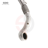 Tuyau d'échappement SDO SS304 pour VW Golf R 7 7.5 MK7 MK7.5 2.0T 2013-2020, tube droit de performance turbo avec joint flexible
