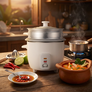 Hot Sale Nonstick Removable Inner Pot Portable Travel Electric <b>One</b> Touch White Soup Rice Cooker with Measuring <b>Cup</b> KC02005 - Product Image 4