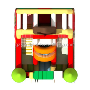 I bambini giocano all'aperto e al chiuso presso la fattoria con castelli di rimbalzo elevati e scivoli gonfiabili - Product Image 3