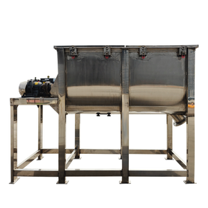 Mélangeur à ruban horizontal pour aliments pour animaux d'élevage avec double palette et alimentateur à vis - Product Image 2