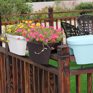 Pots de fleurs et jardinières en plastique, balustrade suspendue de <span class=keywords><strong>balcon</strong></span>, pot de plante coloré pour décoration de jardin intérieur et extérieur, vente en gros, usine - Product Image 3